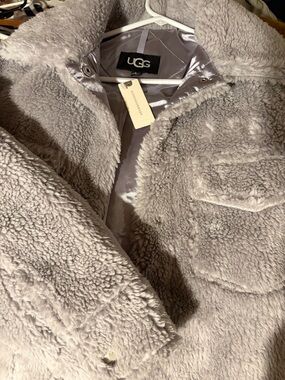 UGG Plush Sherpa Jacket in Light Lavender-Gray